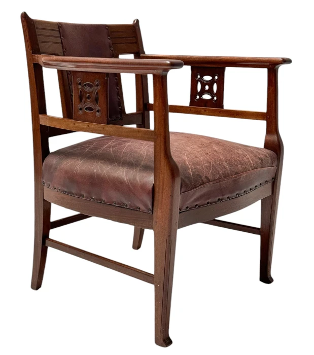 Jac. van den Bosch Arts & Crafts Club Chair for 't Binnenhuis Amsterdam, 1900s